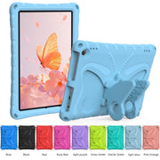For Amazon Kindle Fire HD10 2021/2023 Butterfly Bracket EVA Shockproof Tablet Case(Light Blue)