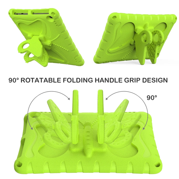 For Amazon Kindle Fire HD10 2021/2023 Butterfly Bracket EVA Shockproof Tablet Case(Grass Green)