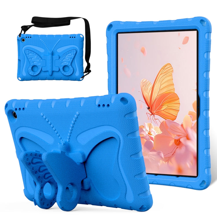 For Amazon Kindle Fire HD10 2021/2023 Butterfly Bracket EVA Shockproof Tablet Case(Blue) - Amazon by PMC TechLife | Online Shopping South Africa | PMC TechLife | Buy Now Pay Later Mobicred