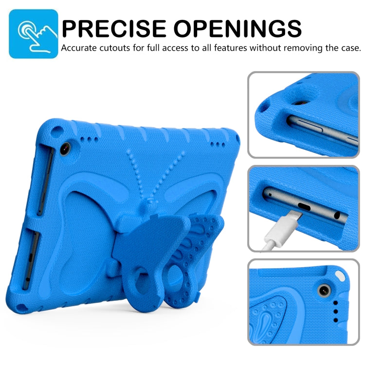 For Amazon Kindle Fire HD10 2021/2023 Butterfly Bracket EVA Shockproof Tablet Case(Blue)