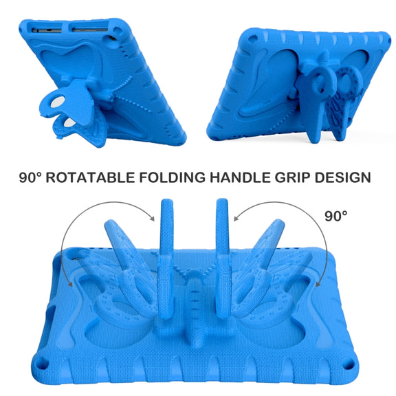 For Amazon Kindle Fire HD10 2021/2023 Butterfly Bracket EVA Shockproof Tablet Case(Blue)