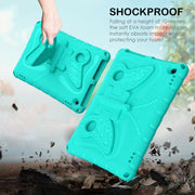 For Amazon Kindle Fire HD10 2021/2023 Butterfly Bracket EVA Shockproof Tablet Case(Mint Green)
