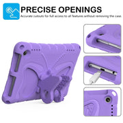 For Amazon Kindle Fire HD8 /8 Plus 2020/2022 Butterfly Bracket EVA Shockproof Tablet Case(Light Purple)