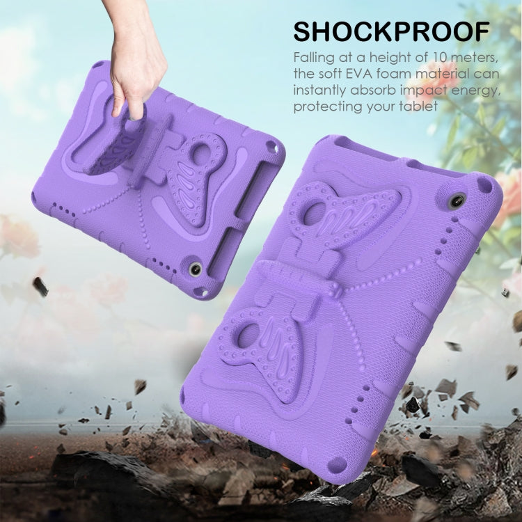 For Amazon Kindle Fire HD8 /8 Plus 2020/2022 Butterfly Bracket EVA Shockproof Tablet Case(Light Purple) - Amazon by PMC TechLife | Online Shopping South Africa | PMC TechLife | Buy Now Pay Later Mobicred