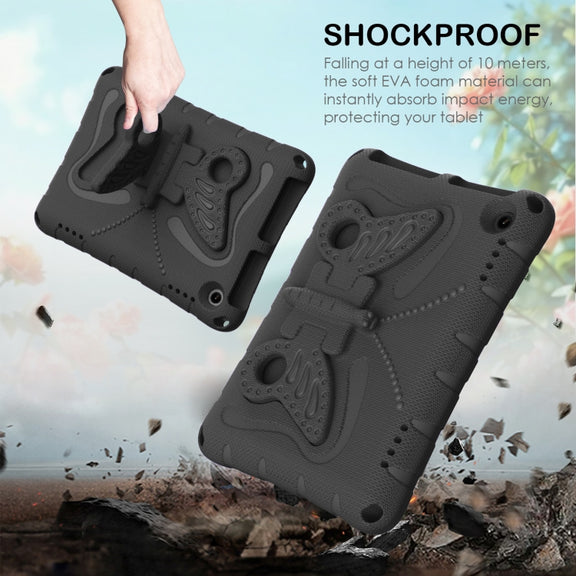 For Amazon Kindle Fire HD8 /8 Plus 2020/2022 Butterfly Bracket EVA Shockproof Tablet Case(Black)