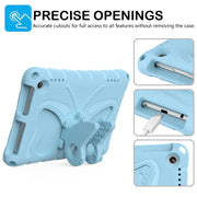 For Amazon Kindle Fire HD8 /8 Plus 2020/2022 Butterfly Bracket EVA Shockproof Tablet Case(Light Blue)
