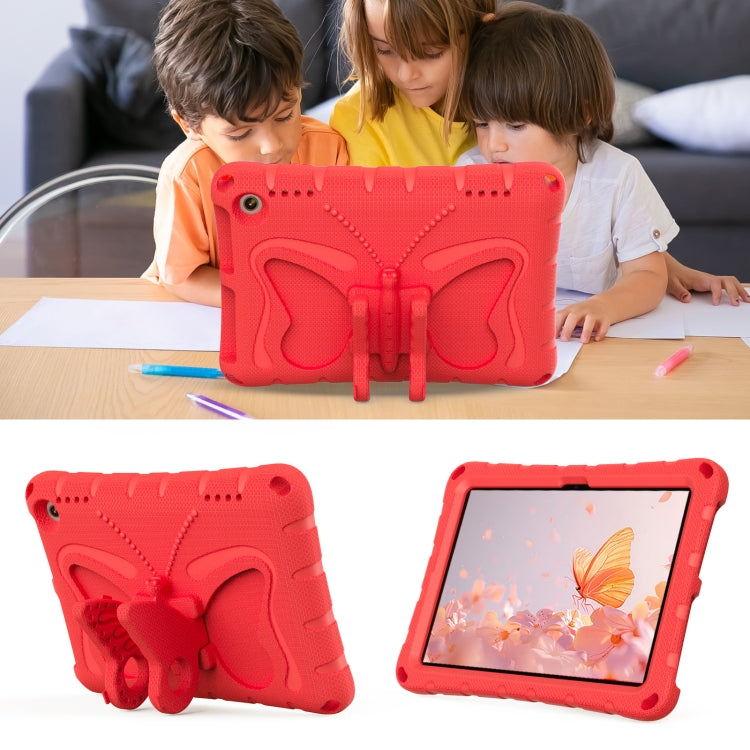 For Amazon Kindle Fire HD8 /8 Plus 2020/2022 Butterfly Bracket EVA Shockproof Tablet Case(Red)