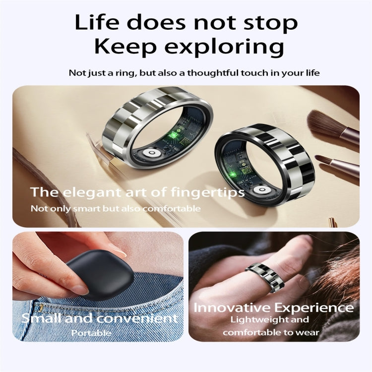 R9 SIZE 8 Smart Ring, Support Wellness Tracking / Gesture Control / Somatosensory Games(Black)