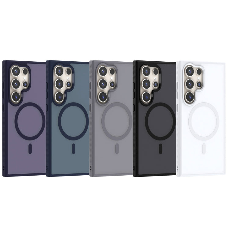 For Samsung Galaxy S25 Ultra 5G Transparent TPU Hybrid PC Magsafe Phone Case(Purple)