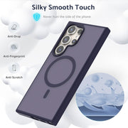 For Samsung Galaxy S25 Ultra 5G Transparent TPU Hybrid PC Magsafe Phone Case(Purple)