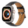Stitched Genuine Leather Watch Band For Apple Watch 46mm / 49mm / 45mm / 44mm(Pull Up Leather Black) - Watch Bands by PMC TechLife | Online Shopping South Africa | PMC TechLife | Buy Now Pay Later Mobicred