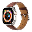 Stitched Genuine Leather Watch Band For Apple Watch 46mm / 49mm / 45mm / 44mm(Pull Up Leather Brown) - Watch Bands by PMC TechLife | Online Shopping South Africa | PMC TechLife | Buy Now Pay Later Mobicred