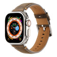 Stitched Genuine Leather Watch Band For Apple Watch 46mm / 49mm / 45mm / 44mm(Frosted  Olive) - Watch Bands by PMC TechLife | Online Shopping South Africa | PMC TechLife | Buy Now Pay Later Mobicred