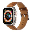 Stitched Genuine Leather Watch Band For Apple Watch 46mm / 49mm / 45mm / 44mm(Frosted Brown) - Watch Bands by PMC TechLife | Online Shopping South Africa | PMC TechLife | Buy Now Pay Later Mobicred