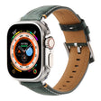 Stitched Genuine Leather Watch Band For Apple Watch 42mm / 41mm / 40mm / 38mm(Frosted Green) - Watch Bands by PMC TechLife | Online Shopping South Africa | PMC TechLife | Buy Now Pay Later Mobicred
