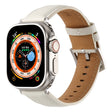 Plain Genuine Leather Watch Band For Apple Watch 46mm / 49mm / 45mm / 44mm(White) - Watch Bands by PMC TechLife | Online Shopping South Africa | PMC TechLife | Buy Now Pay Later Mobicred