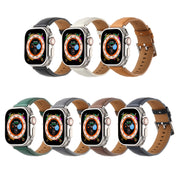 Plain Genuine Leather Watch Band For Apple Watch 46mm / 49mm / 45mm / 44mm(White)