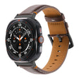 For Samsung Galaxy Watch Ultra 47mm Stitched Black Buckle Genuine Leather Watch Band(Pull Up Leather Coffee) - Watch Bands by PMC TechLife | Online Shopping South Africa | PMC TechLife | Buy Now Pay Later Mobicred