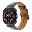 For Samsung Galaxy Watch Ultra 47mm Stitched Black Buckle Genuine Leather Watch Band(Frosted Green) - Watch Bands by PMC TechLife | Online Shopping South Africa | PMC TechLife | Buy Now Pay Later Mobicred