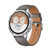 For Huawei Watch GT 5 46mm Silver Buckle Genuine Leather Watch Band(Gray)