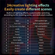 C60R 60W RGB Stage Lamp Professional Video Photography COB Fill Light With 8 Batteries, Plug:US Plug