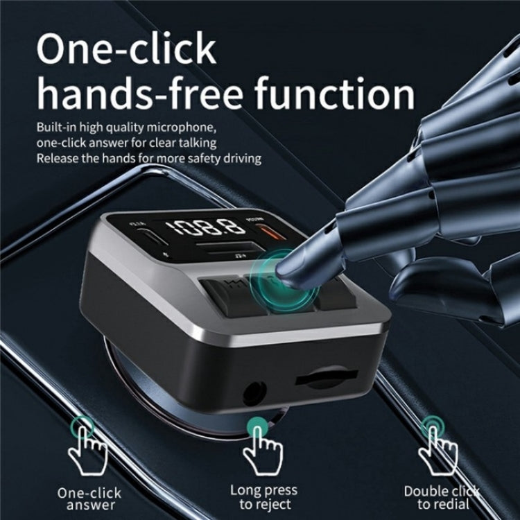 C65 Dual Type-C Port PD 30W Fast Charging Adapter Car Bluetooth FM Transmitter