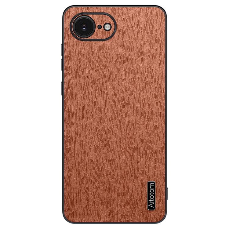 For iPhone 16e Tree Bark Leather Shockproof Phone Case(Brown) - iPhone 16e Cases by PMC TechLife | Online Shopping South Africa | PMC TechLife | Buy Now Pay Later Mobicred