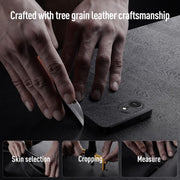For iPhone 16e Tree Bark Leather Shockproof Phone Case(Grey)