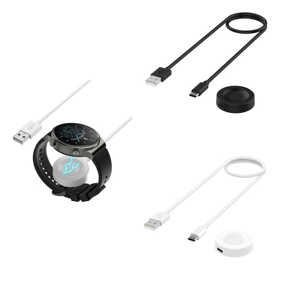 For Huawei Watch GT5 46mm USB Interface Split Type Smart Watch Charging Cable, Length: 1m(Black)