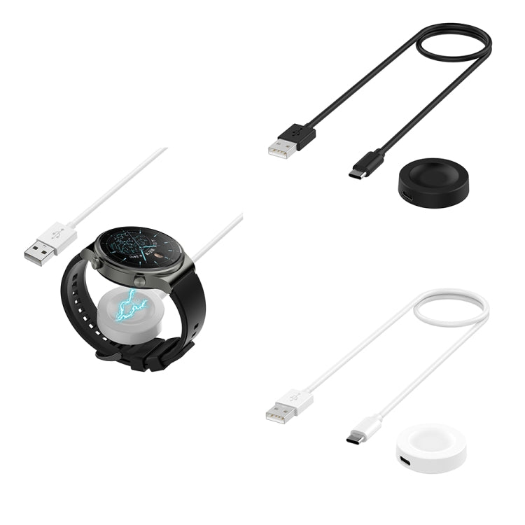 For Huawei Watch GT5 46mm USB Interface Split Type Smart Watch Charging Cable, Length: 1m(Black)