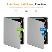 For iPad Pro 11 2024 ENKAY 360 Rotation TPU Leather Smart Tablet Case with Pen Slot(Grey)
