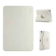 For iPad Pro 13 2024 ENKAY 360 Rotation TPU Leather Smart Tablet Case with Pen Slot(Beige)