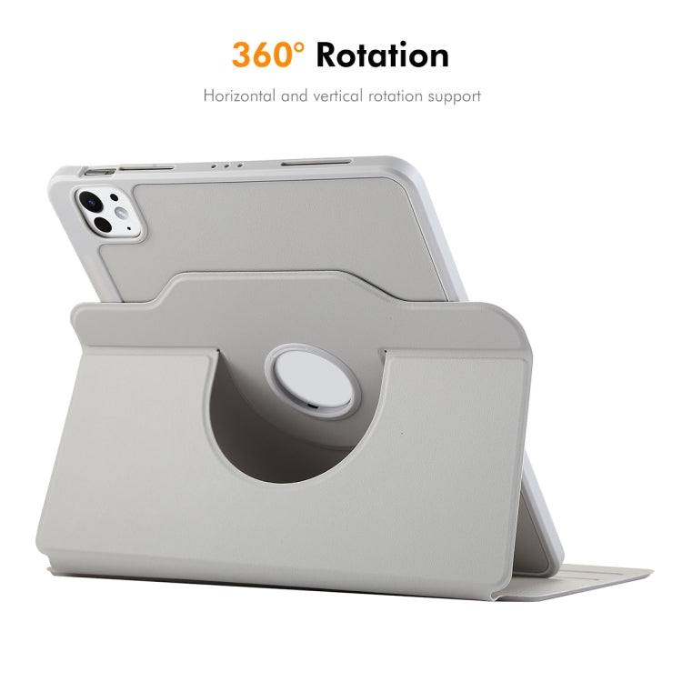 For iPad Pro 12.9 2022/ Air 13 2025 / 2024 ENKAY 360 Rotation TPU Leather Smart Tablet Case with Pen Slot(Grey) - free shipping - PMc TechLife - Order now!