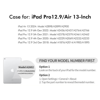 For iPad Pro 12.9 2022/ Air 13 2025 / 2024 ENKAY 360 Rotation TPU Leather Smart Tablet Case with Pen Slot(Grey) - free shipping - PMC Jewellery - Order now!