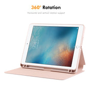 For iPad Air / Air 2 / 9.7 2017 / 2018 ENKAY 360 Rotation TPU Leather Smart Tablet Case with Pen Slot(Black)