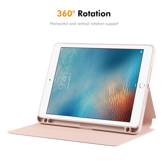 For iPad Air / Air 2 / 9.7 2017 / 2018 ENKAY 360 Rotation TPU Leather Smart Tablet Case with Pen Slot(Grey)