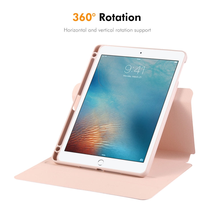 For iPad Air / Air 2 / 9.7 2017 / 2018 ENKAY 360 Rotation TPU Leather Smart Tablet Case with Pen Slot(Grey)