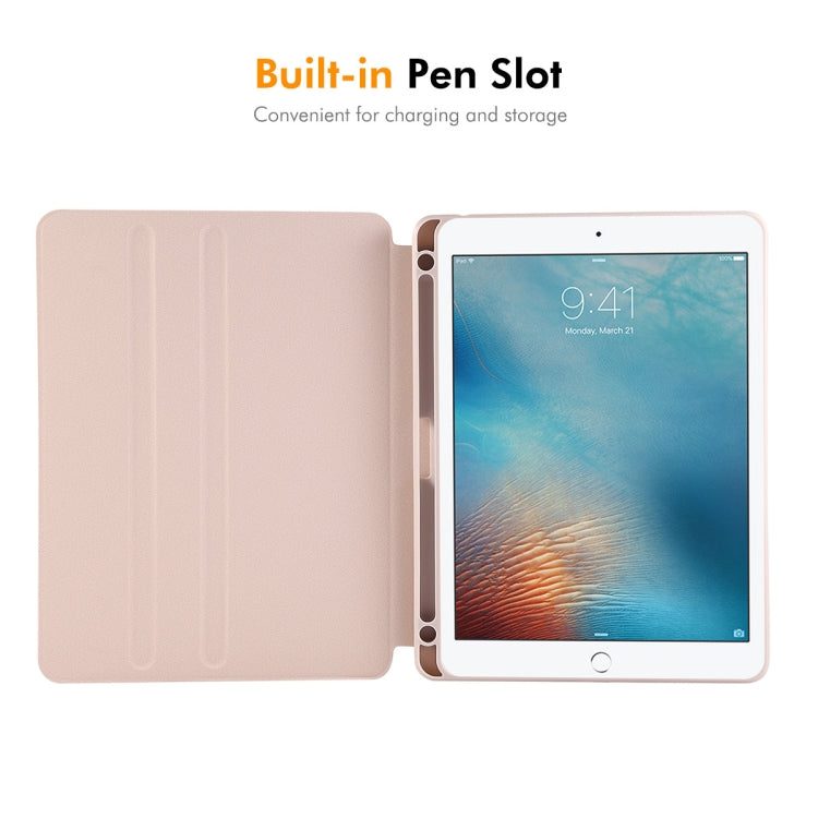 For iPad Air / Air 2 / 9.7 2017 / 2018 ENKAY 360 Rotation TPU Leather Smart Tablet Case with Pen Slot(Grey)