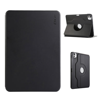 For iPad Air 11 2024 / 2025 / Air 10.9 2022 ENKAY 360 Rotation TPU Leather Smart Tablet Case with Pen Slot(Black) - free shipping - PMC Jewellery - Order now!