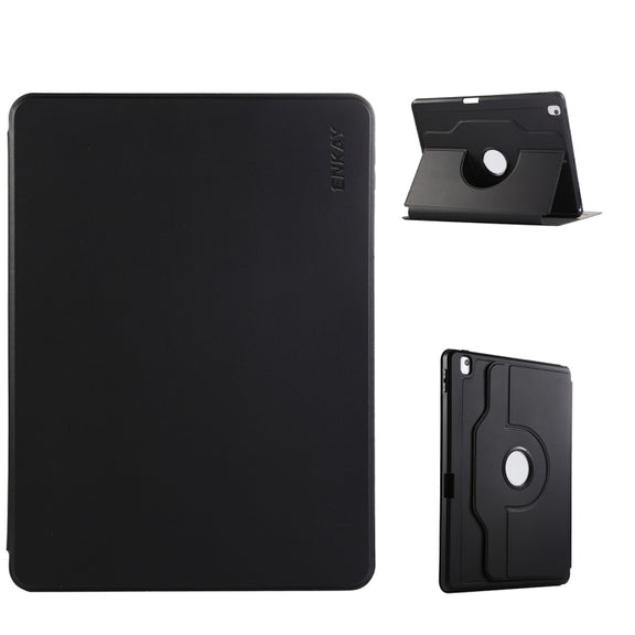 For iPad Air 10.5 / Pro 10.5 / 10.2 ENKAY 360 Rotation TPU Leather Smart Tablet Case with Pen Slot(Black)