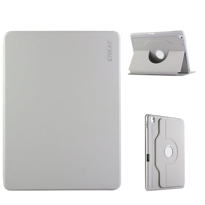 For iPad Air 10.5 / Pro 10.5 / 10.2 ENKAY 360 Rotation TPU Leather Smart Tablet Case with Pen Slot(Grey) - free shipping - PMC Jewellery - Order now!