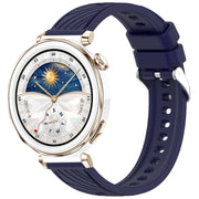 For Huawei Watch GT 5 Pro 42mm Line Texture Quick Release Silicone Watch Band(Original Blue)