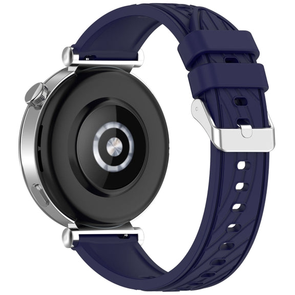 For Huawei Watch GT 5 Pro 42mm Line Texture Quick Release Silicone Watch Band(Original Blue)