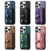 For iPhone 16e Retro Cross Wristband Wallet Leather Back Phone Case(Pink)