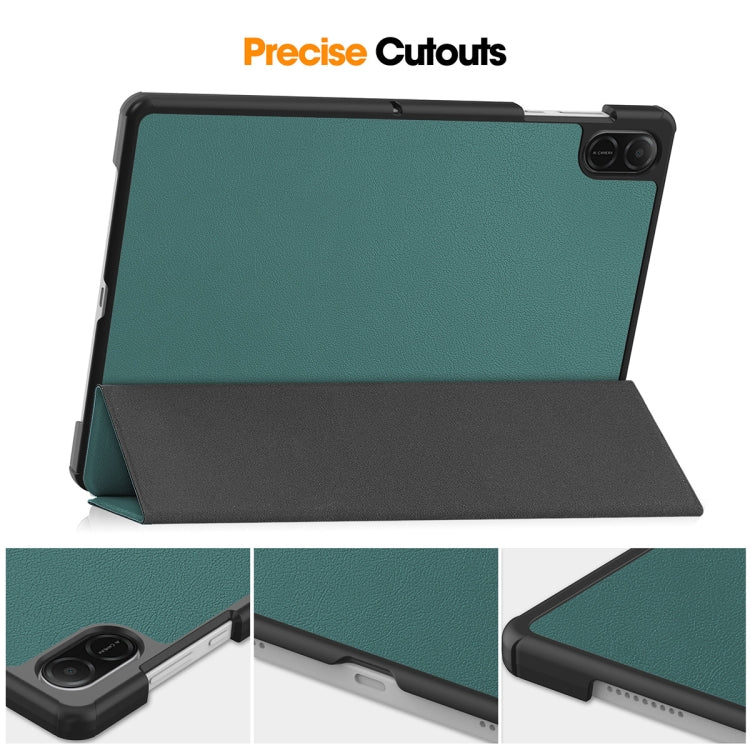 For Honor Pad X8a 11 ENKAY Tri-fold Custer Texture Leather Protective Tablet Case(Grey) - Honor by ENKAY | Online Shopping South Africa | PMC TechLife | Buy Now Pay Later Mobicred