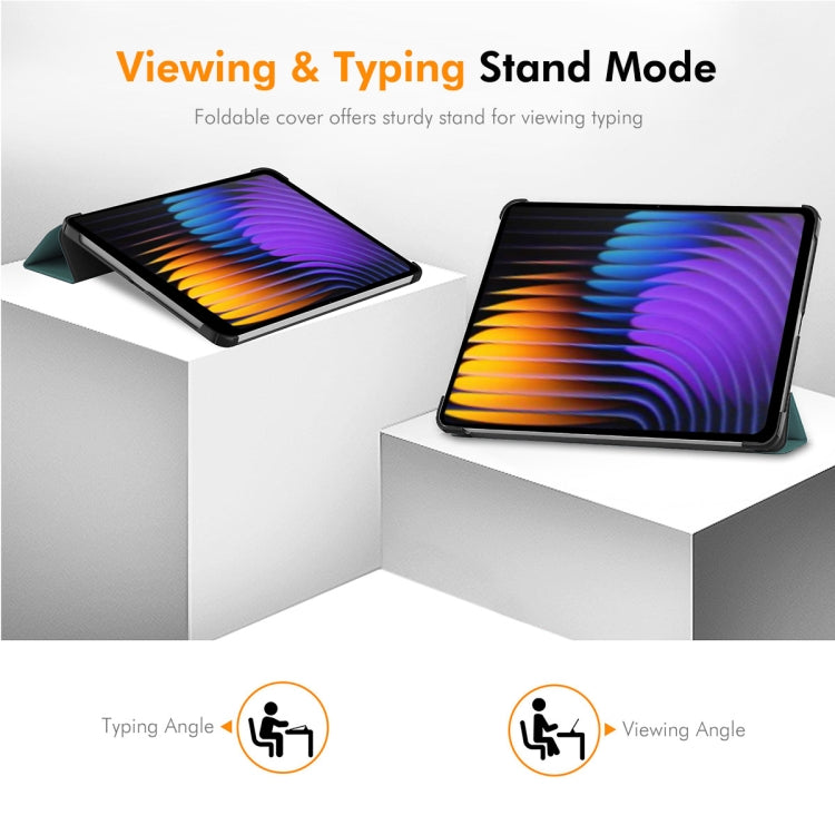 For Xiaomi Pad 7 / 7 Pro 11.2 ENKAY Tri-fold Custer Texture Leather Smart Tablet Case(Black) - free shipping - PMc TechLife - Order now!