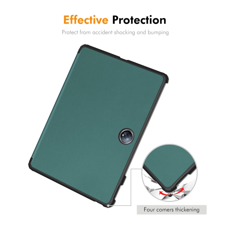 For OnePlus Pad 2 / Pad Pro 12.1 ENKAY Tri-fold Custer Texture Platic Leather Smart Tablet Case(Black)