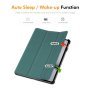 For OnePlus Pad 2 / Pad Pro 12.1 ENKAY Tri-fold Custer Texture Platic Leather Smart Tablet Case(Dark Green)