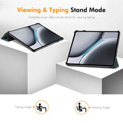 For OnePlus Pad 2 / Pad Pro 12.1 ENKAY Tri-fold Custer Texture Platic Leather Smart Tablet Case(Grey)