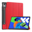 For Lenovo Xiaoxin Pad Pro 12.7 2025 ENKAY Tri-fold Custer Texture Platic Leather Smart Tablet Case(Red) - free shipping - PMC TechLife - Order now!